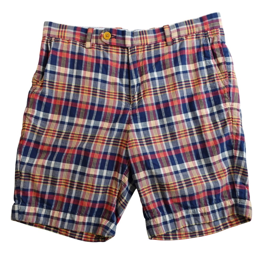 Brooks Brothers Mens Bermuda Shorts W32 Madras Plaid Preppy Americana Collegiate